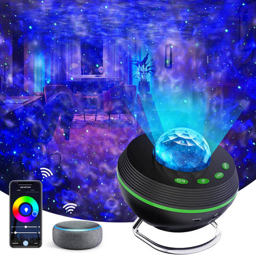 lampe de projection galaxie au plafond